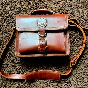 Saddleback Leather small satchel-Chestnut